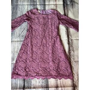 Girls Lace Dress, Size 6 / Small, Lavender, 3/4 Sleeve, Lined, Wedding, Summer